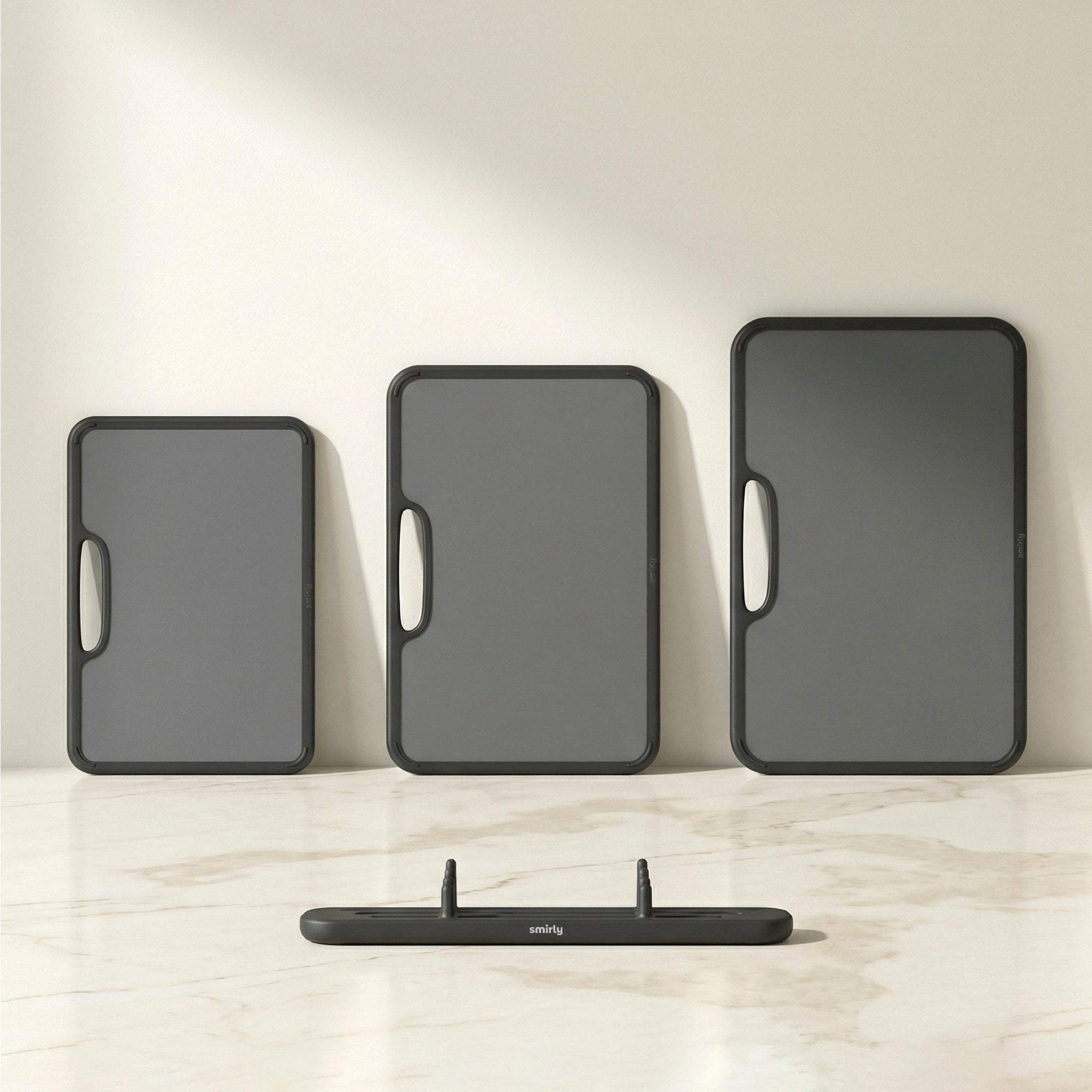 Plastic Cutting Board Set - Dark Grey