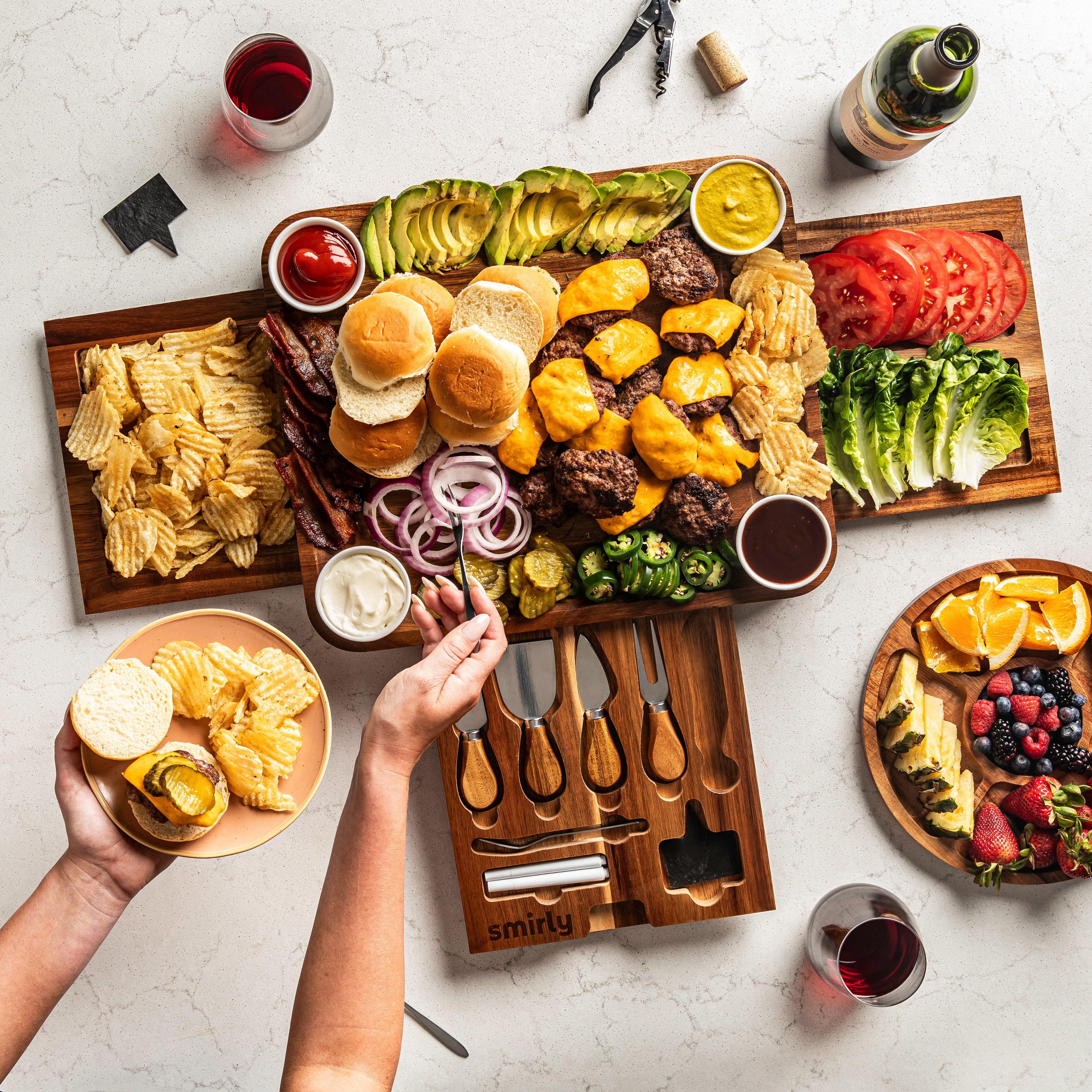 Acacia 3 Drawer Charcuterie Board Set