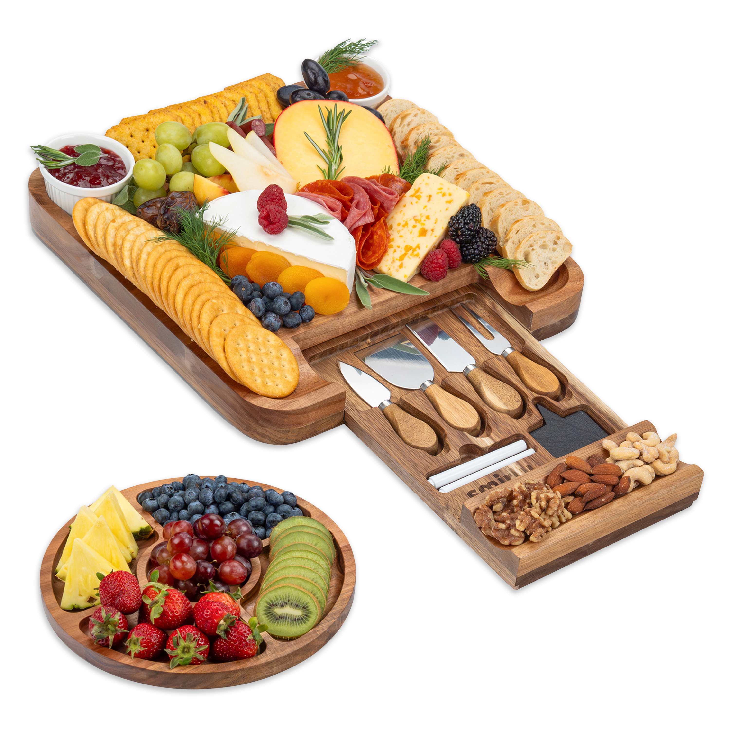 Acacia 1 Drawer Charcuterie Board Set