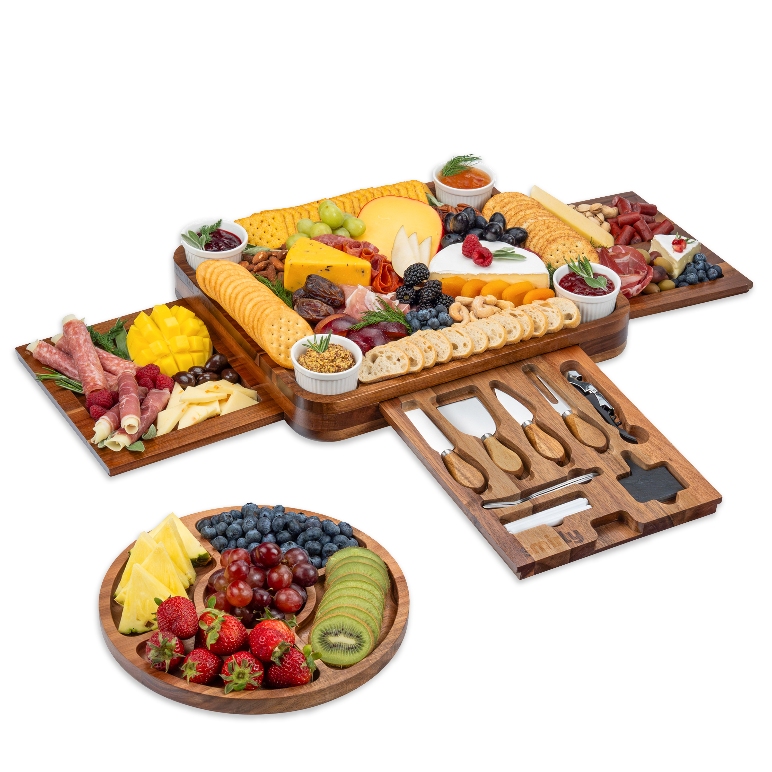 Acacia 3 Drawer Charcuterie Board Set