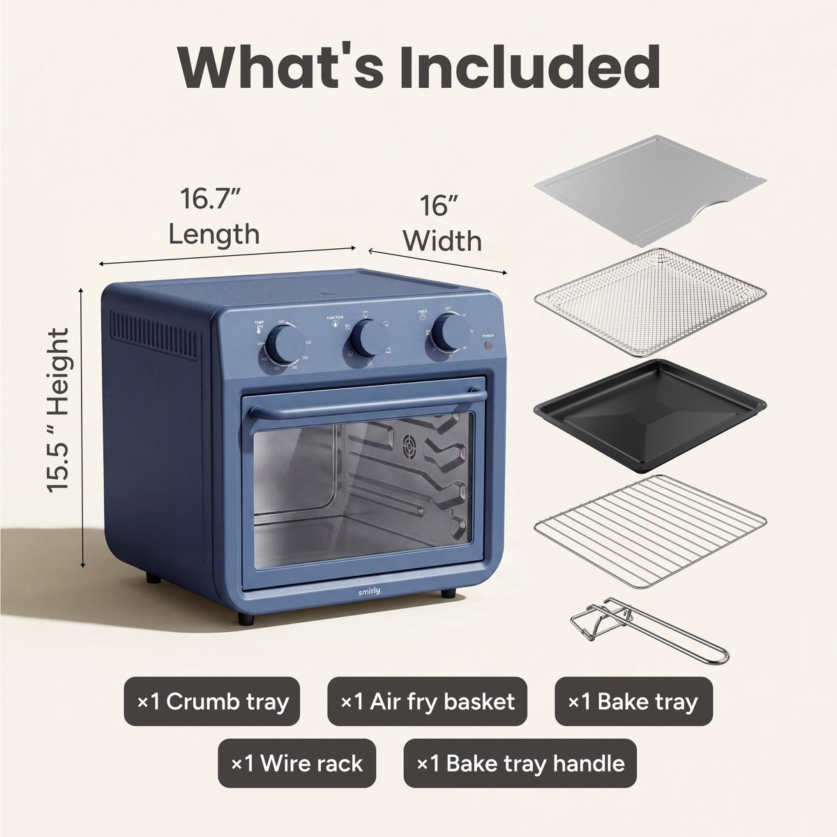 27 QT Air Fryer Oven Blue