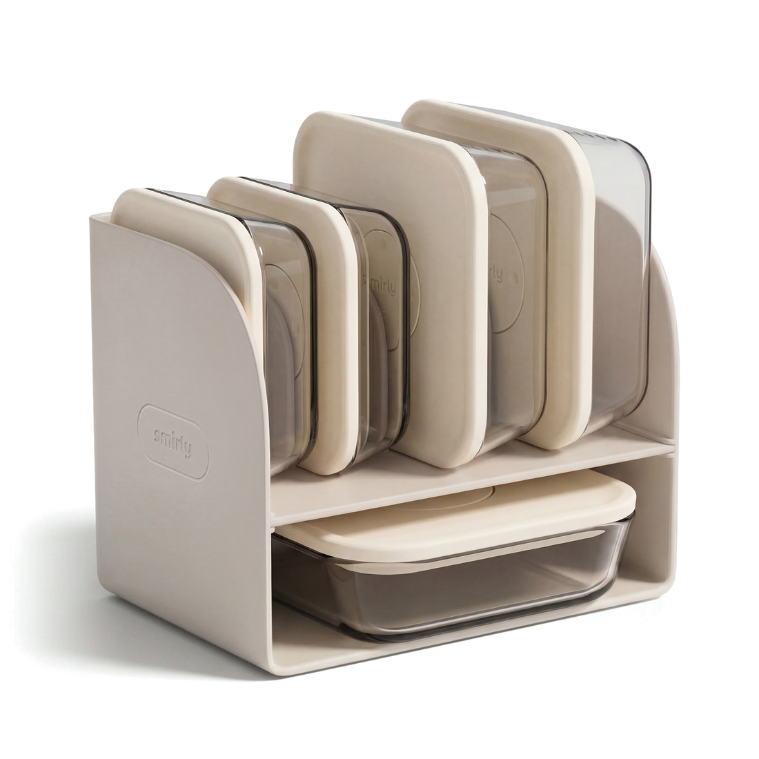 Glass Food Container - Cream White