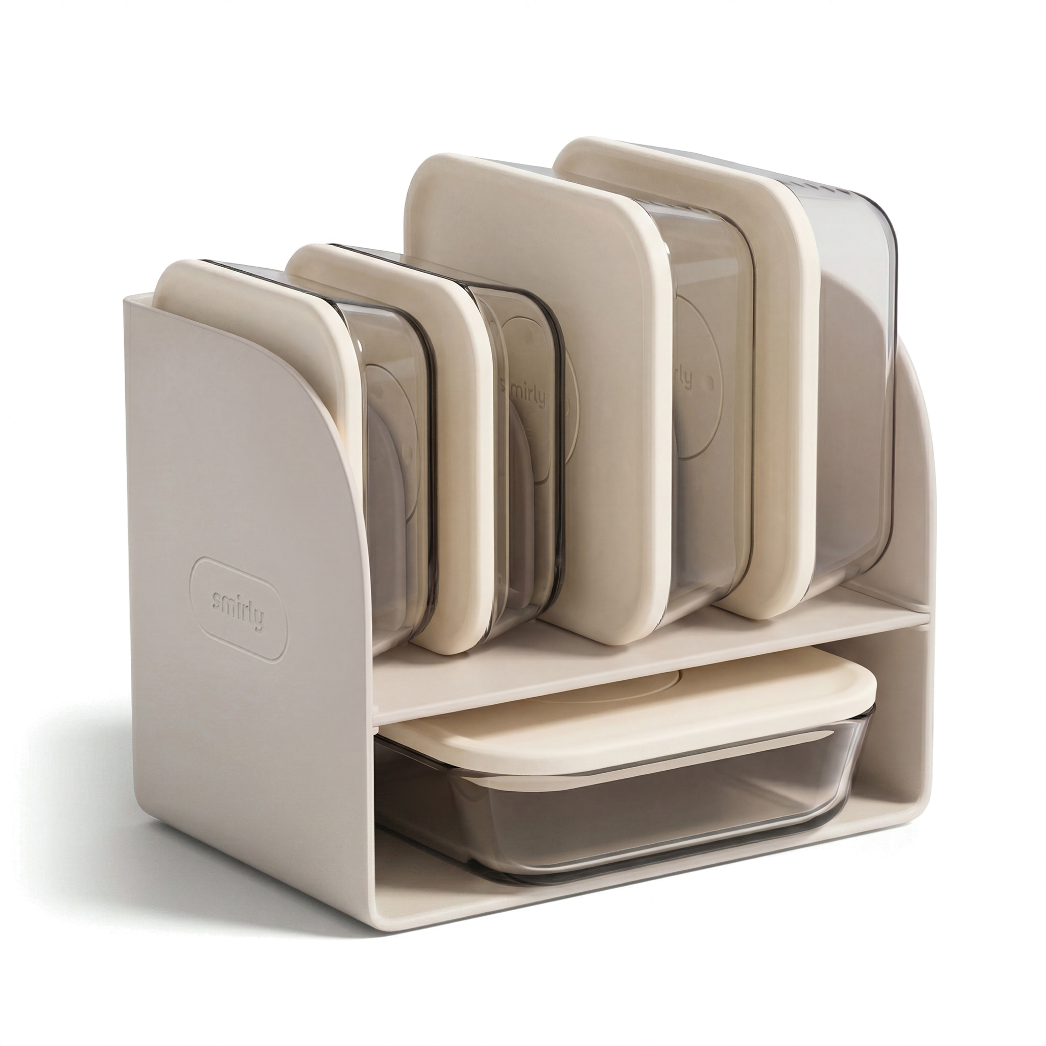 Glass Food Container - Cream White