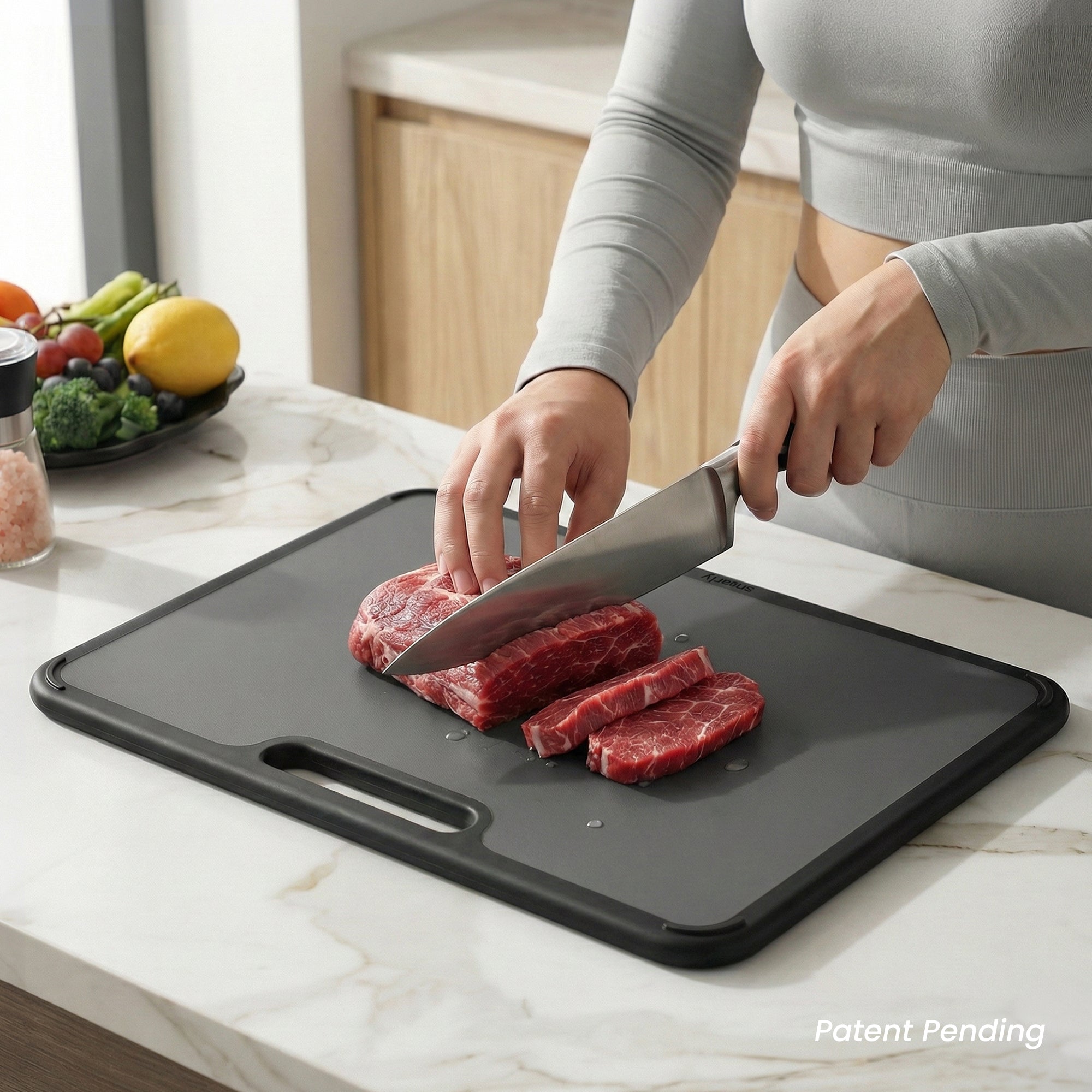 Plastic Cutting Board Set - Dark Grey