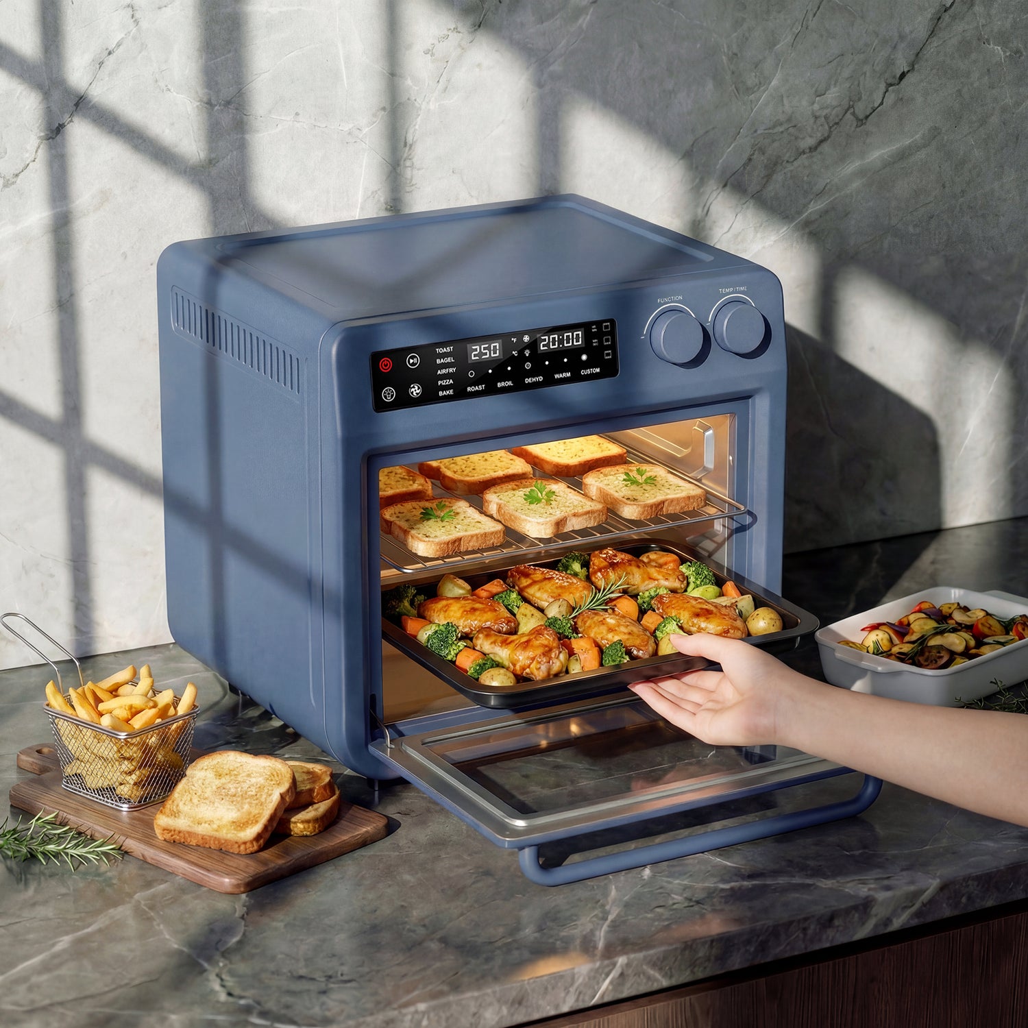 Touch Screen Air Fry Oven - Blue