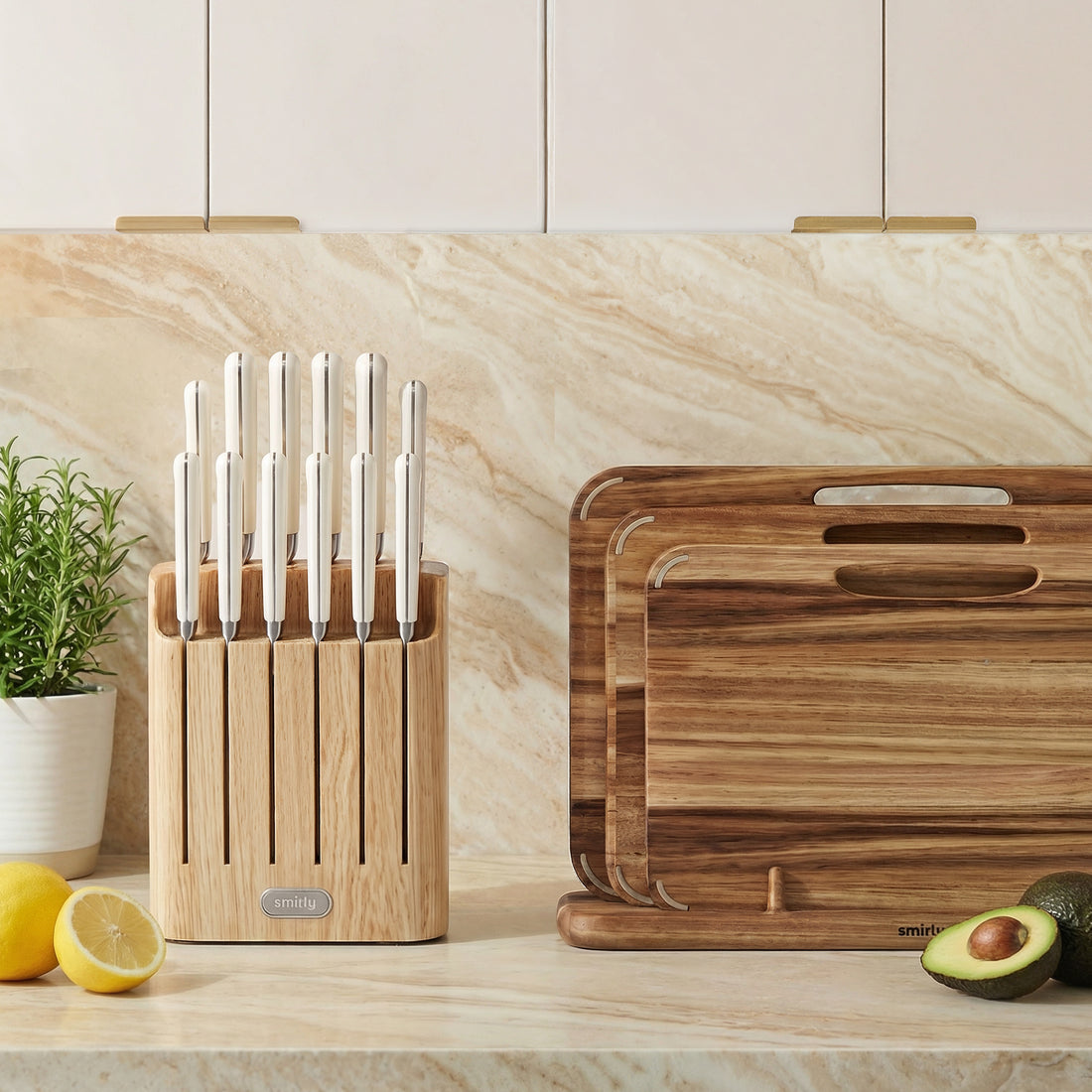 Knife Set Cream White
