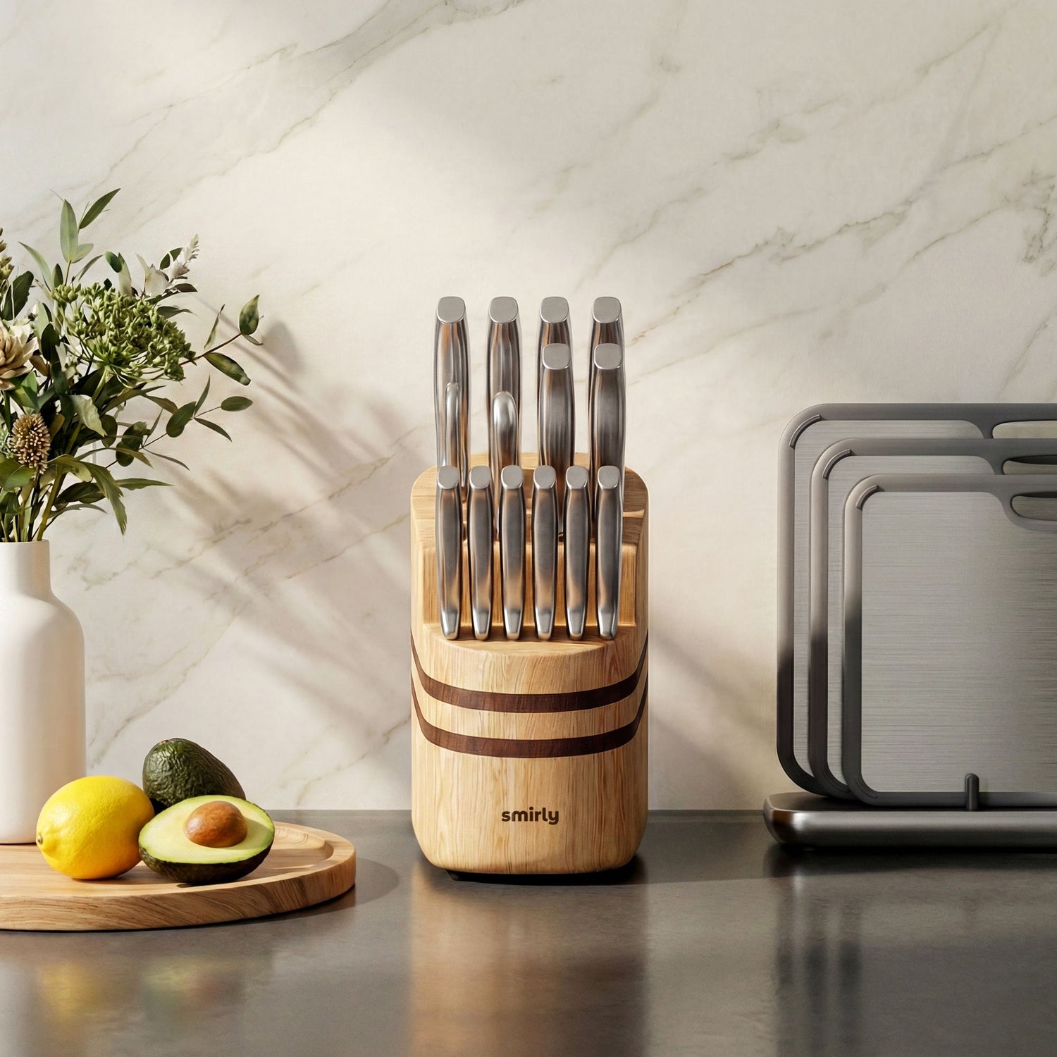 Pine Wood Knife Set