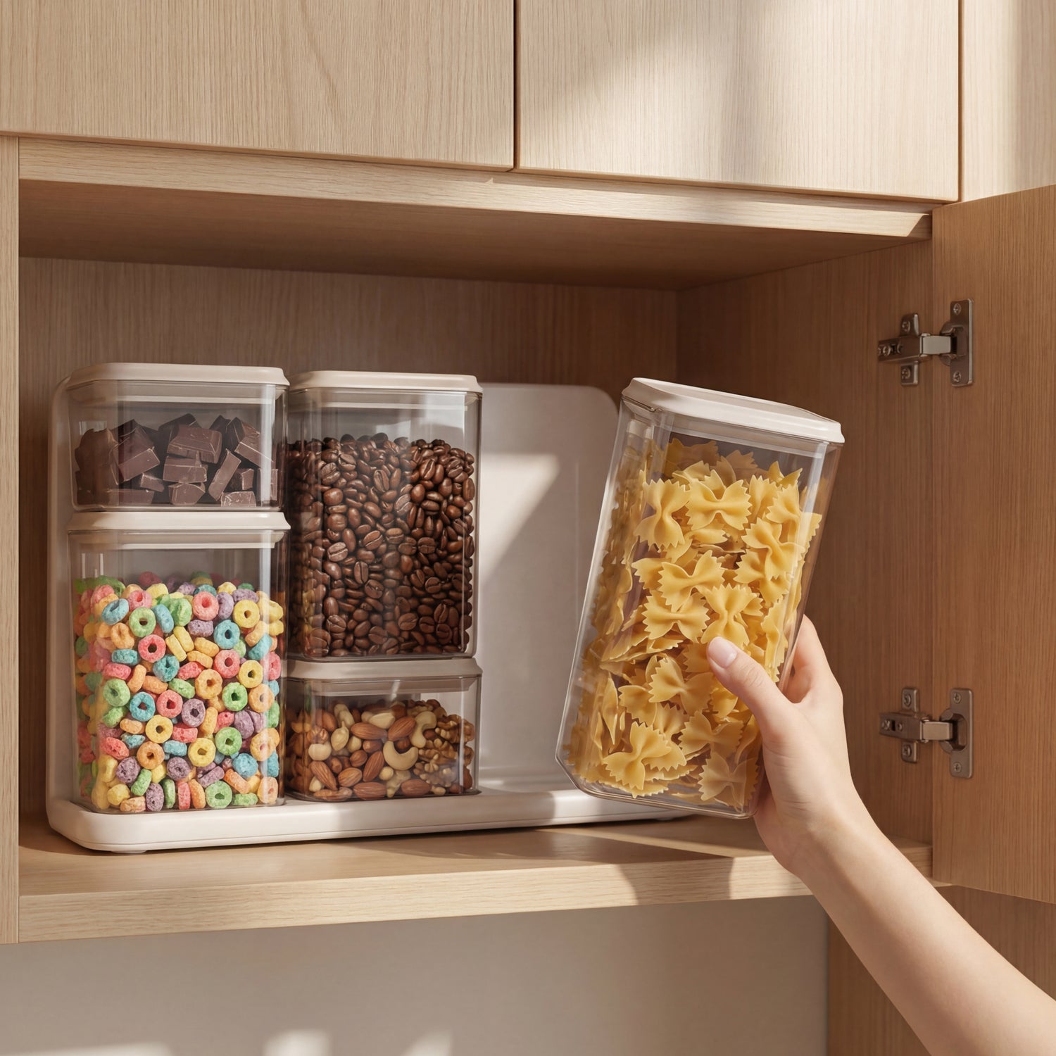 Airtight Food Storage Container - Cream White