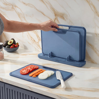 Plastic Cutting Board Set - Blue