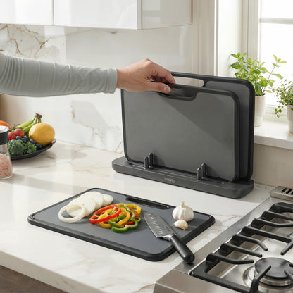 Plastic Cutting Board Set - Dark Grey