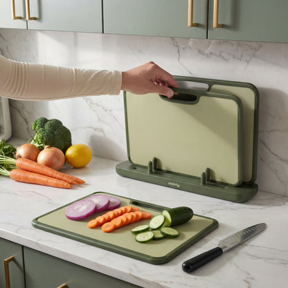 Plastic Cutting Board Set - Green