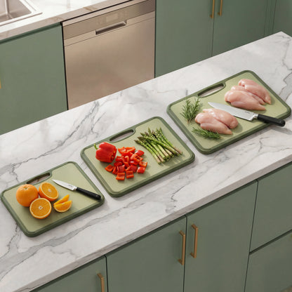 Plastic Cutting Board Set - Green