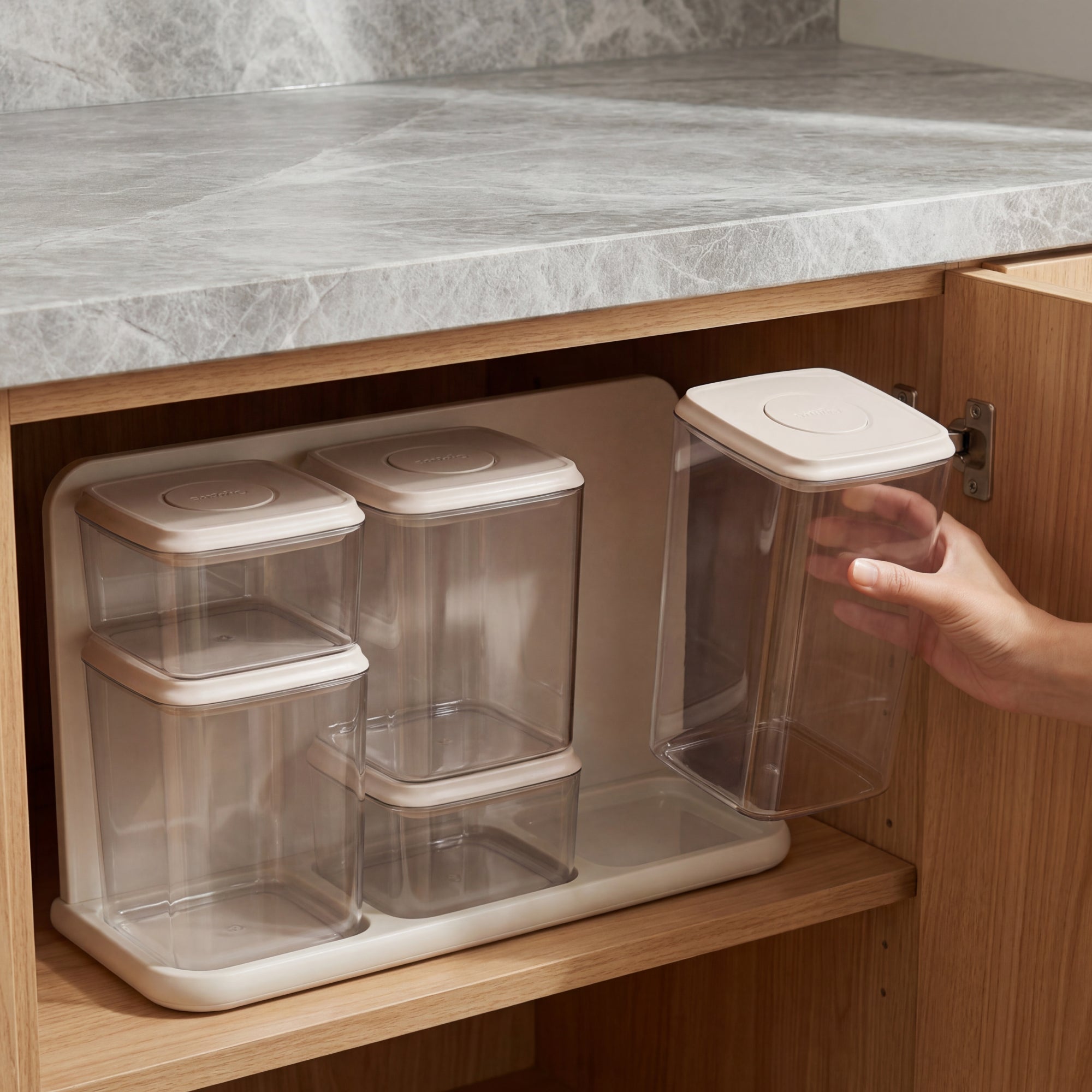 Airtight Food Storage Container - Cream White
