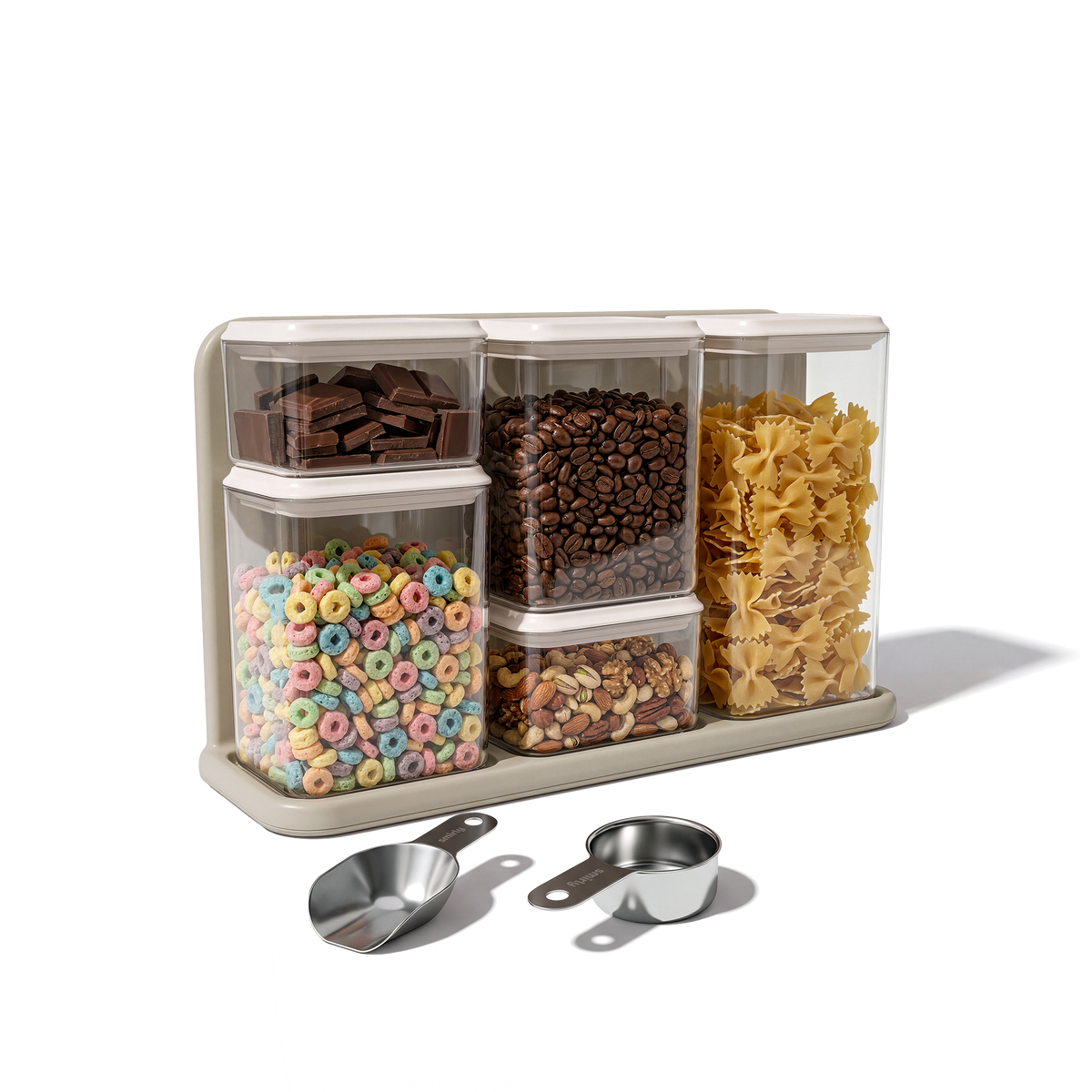 Airtight Pantry Container Set, Set of 8, Cream White