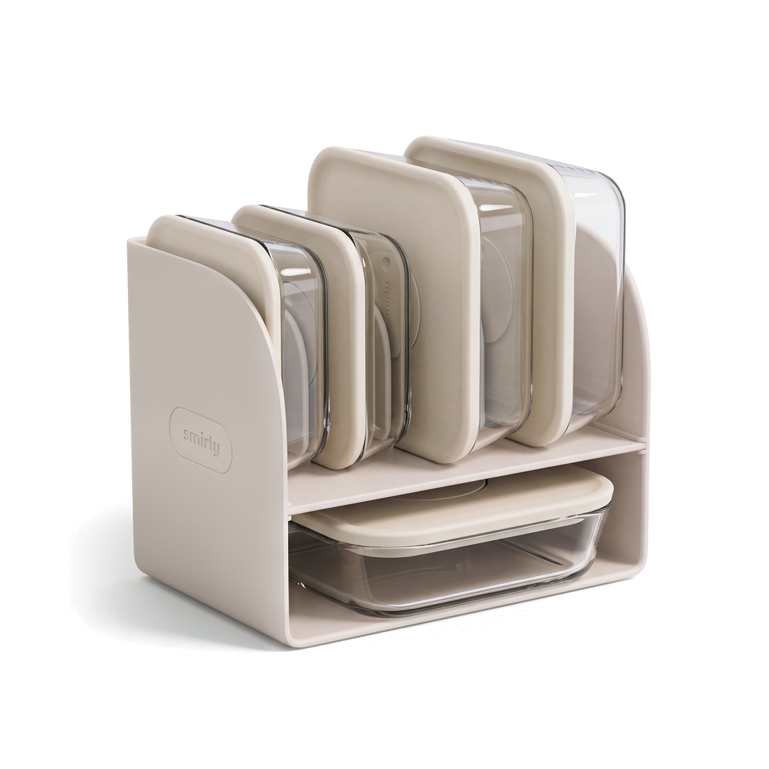 Glass Food Container Set, Set of 6, Cream White