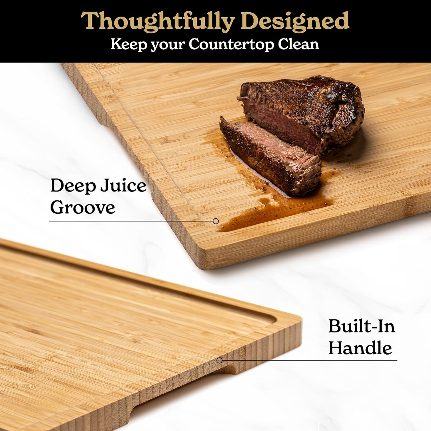 Smirly Acacia Wood Magnetic Cutting Board with Trays