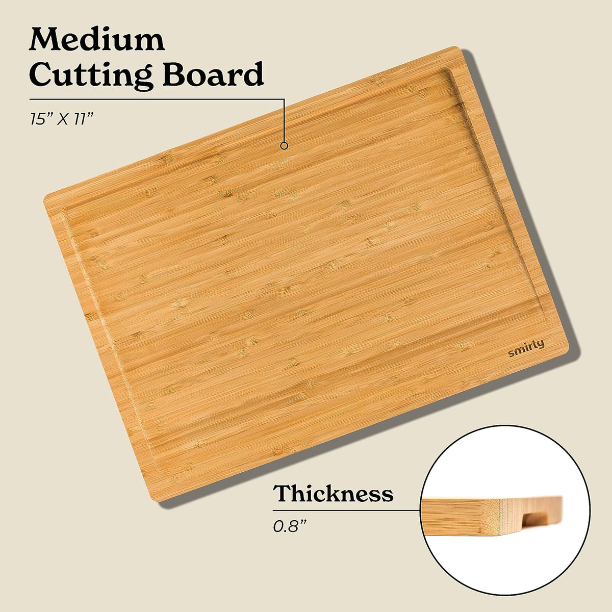 Smirly Large Bamboo Cutting Board