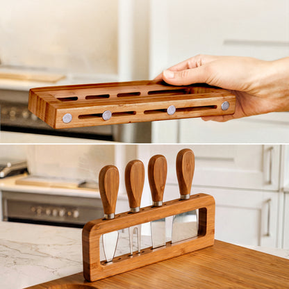Carbonized Bamboo Flat Charcuterie Board Set