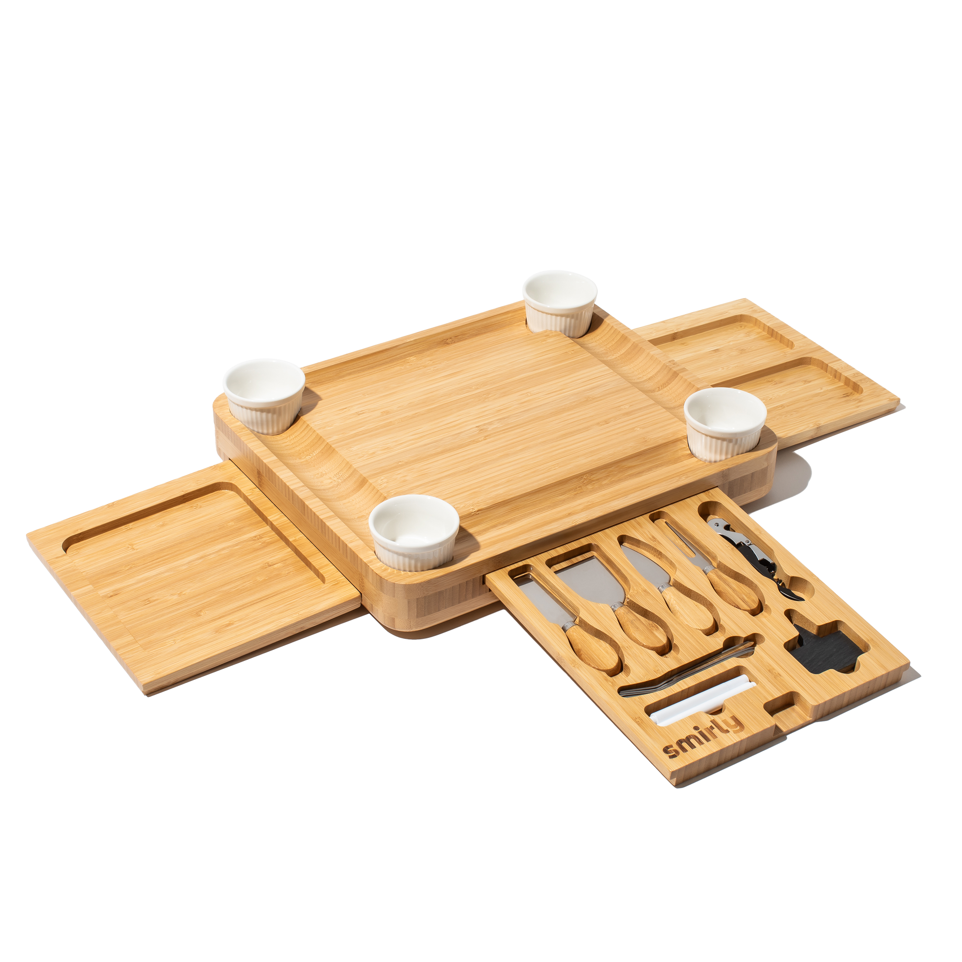 Smirly Bamboo 3 Drawer Charcuterie Board Set | Buy a Unique Bamboo