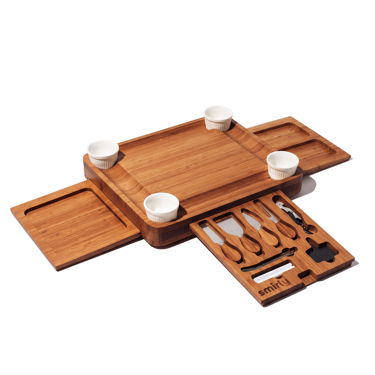 Carbonized Bamboo 3 Drawer Charcuterie Board Set