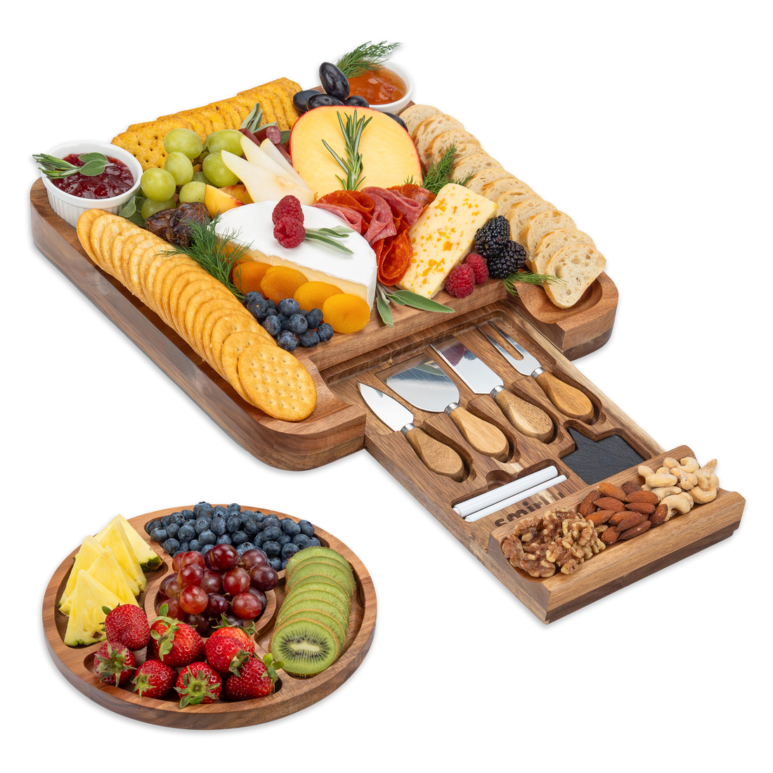 Acacia 1 Drawer Charcuterie Board Set