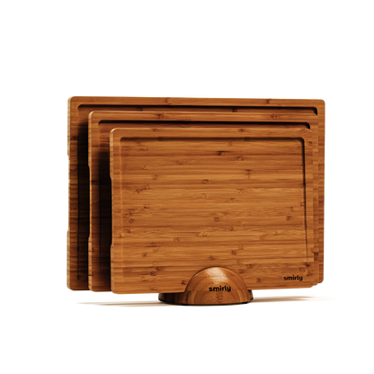 Brown Bamboo Cutting Board Set