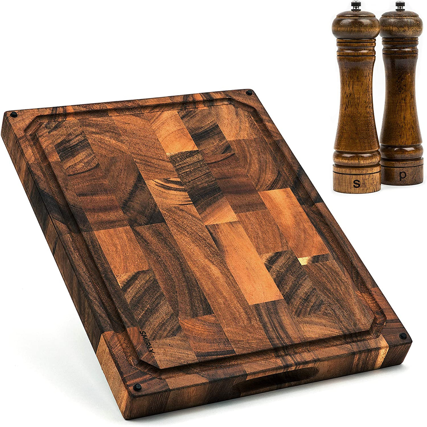 SMIRLY Bamboo Cutting Board Set - Wood Cutting Board Set with Holder, Large  Wooden Cutting Boards For Kitchen, Cutting Board Wood, Wooden Chopping